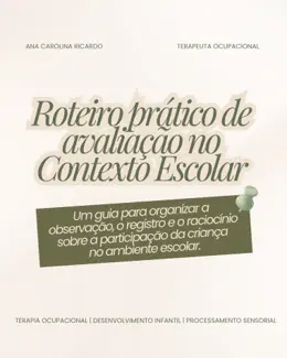 Capa do material: Roteiro prático de avaliação no Contexto Escolar, por Ana Carolina Ricardo